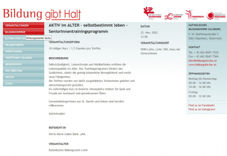 AKTIV im ALTER – selbstbestimmt leben
